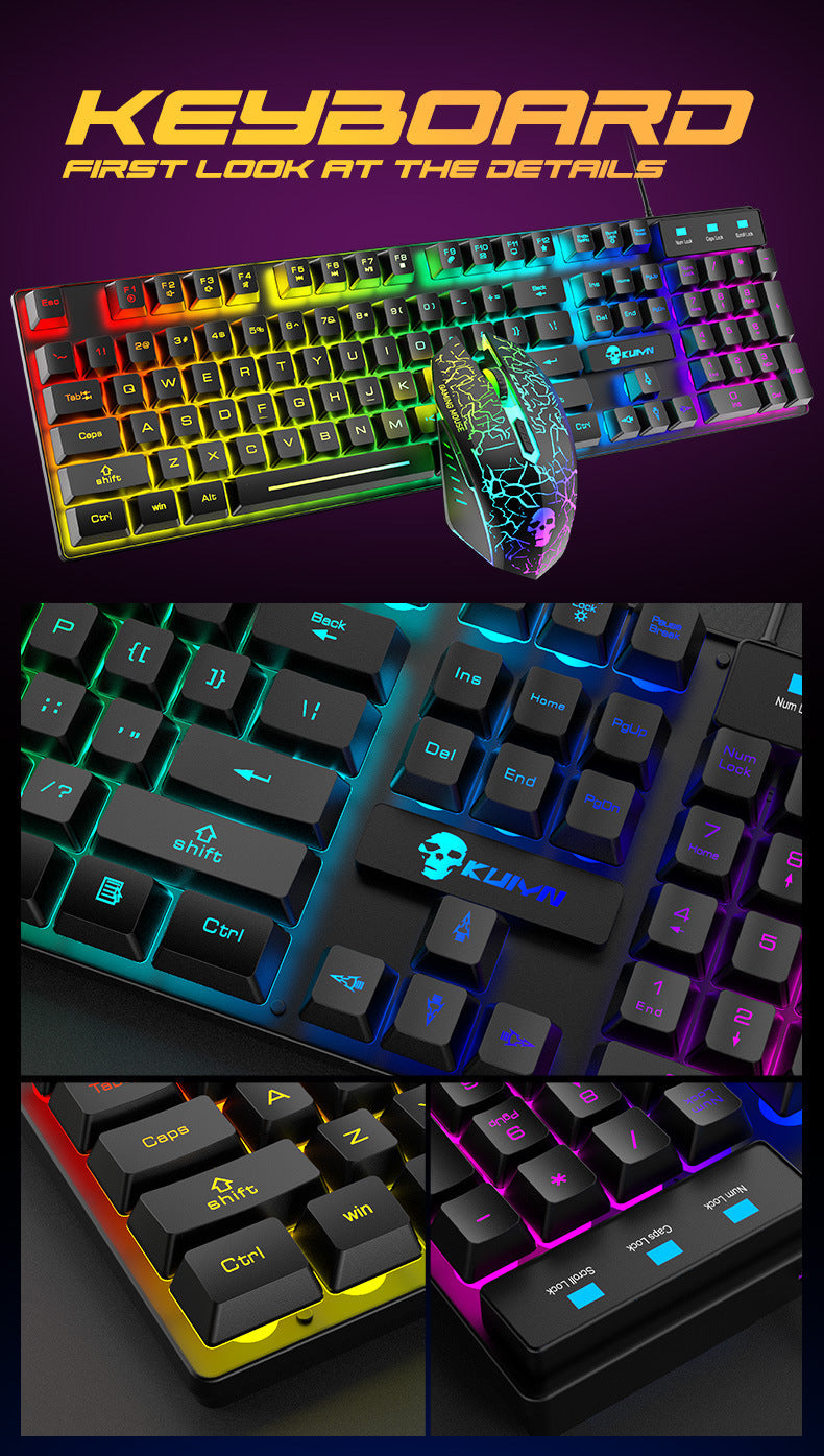 Kuiying T6RGB Gaming Keyboard & Mouse Set โ Luminous Backlight