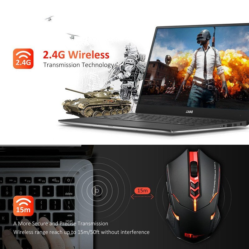 Silent Wireless Mouse – LED Luminous & Power-Saving