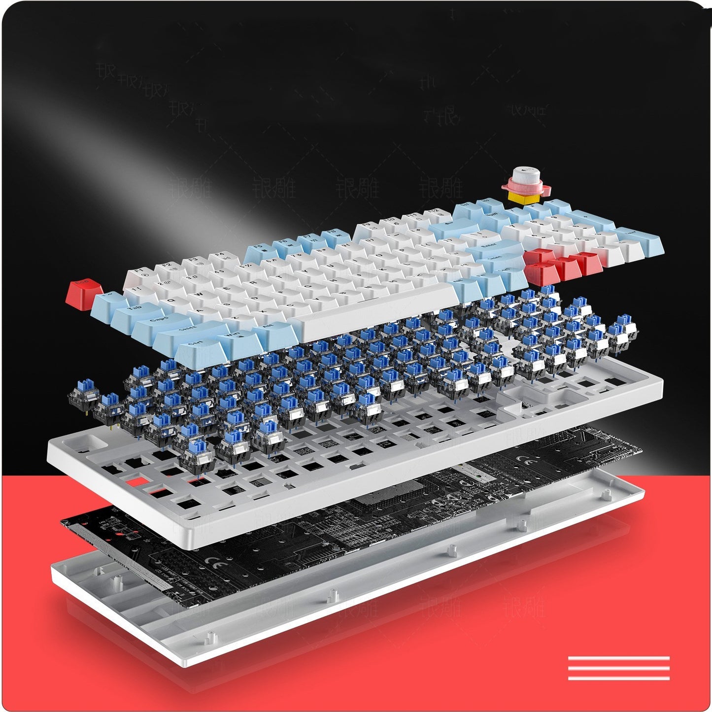 Silver Carving K700 Custom Luminous Mechanical Keyboard Gaming