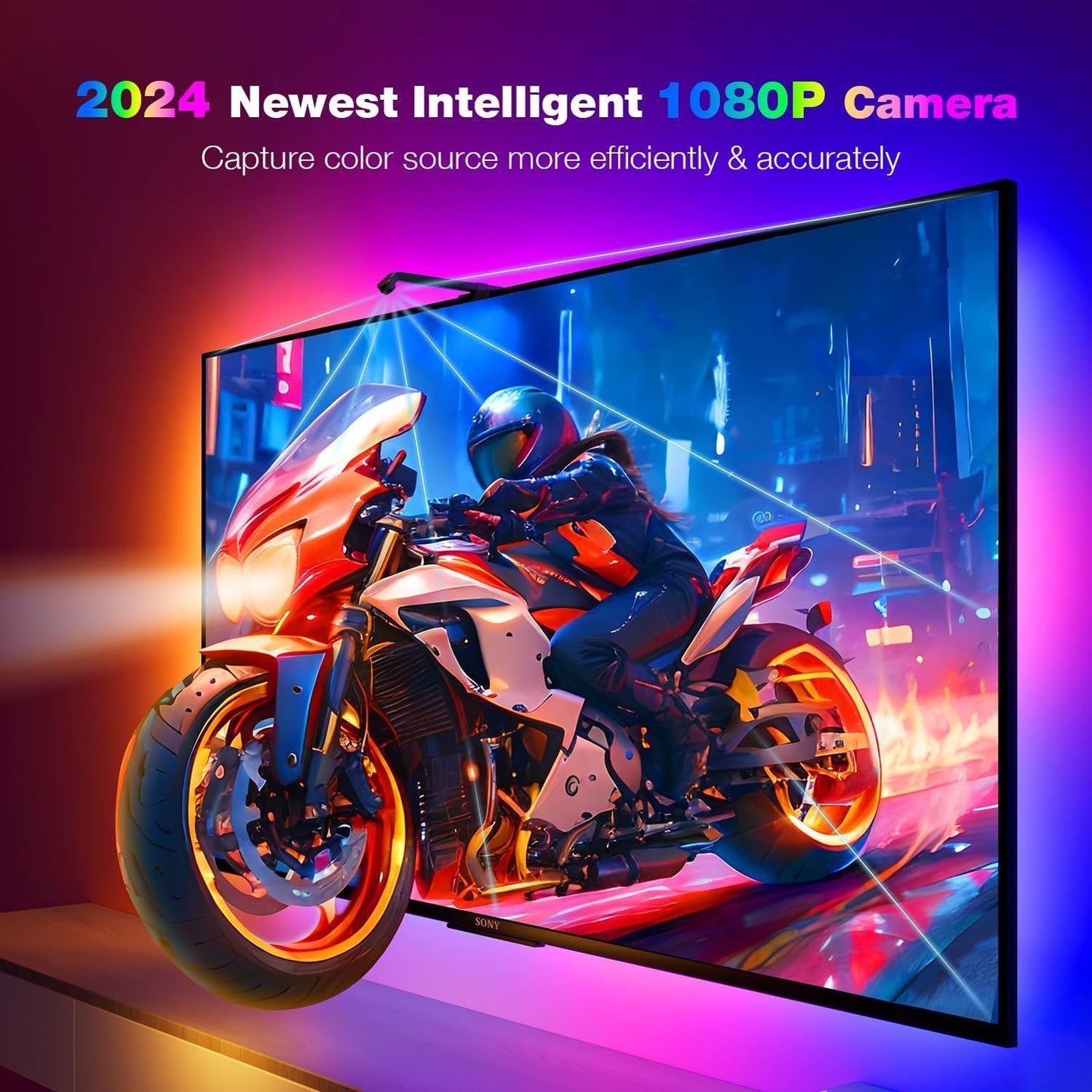 RGB Ambience Light With Computer E-sports Room Desktop Display Background